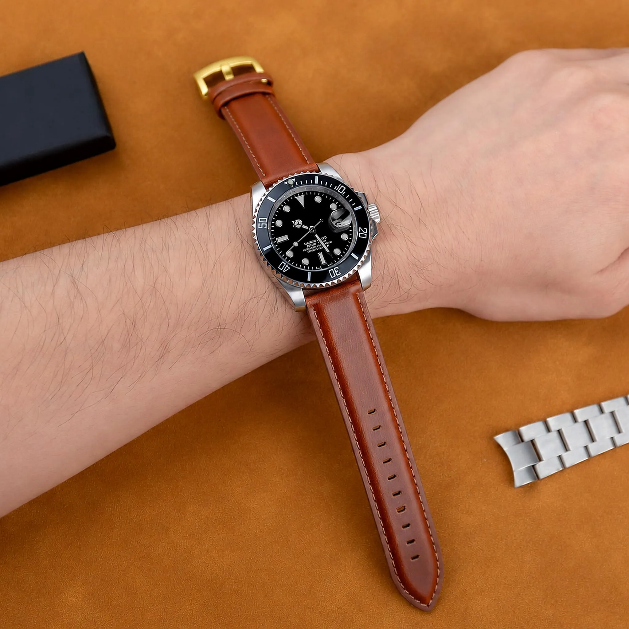 OTTOODY Cinturini Orologio in Pelle a Sgancio Rapido 18mm 19mm 20mm 21mm 22mm, Eleganti Cinturini per Orologi in Pelle a Grana Superiore Cinturino di Ricambio per Uomini Donne, Orologio e Smartwatch - immagine 5