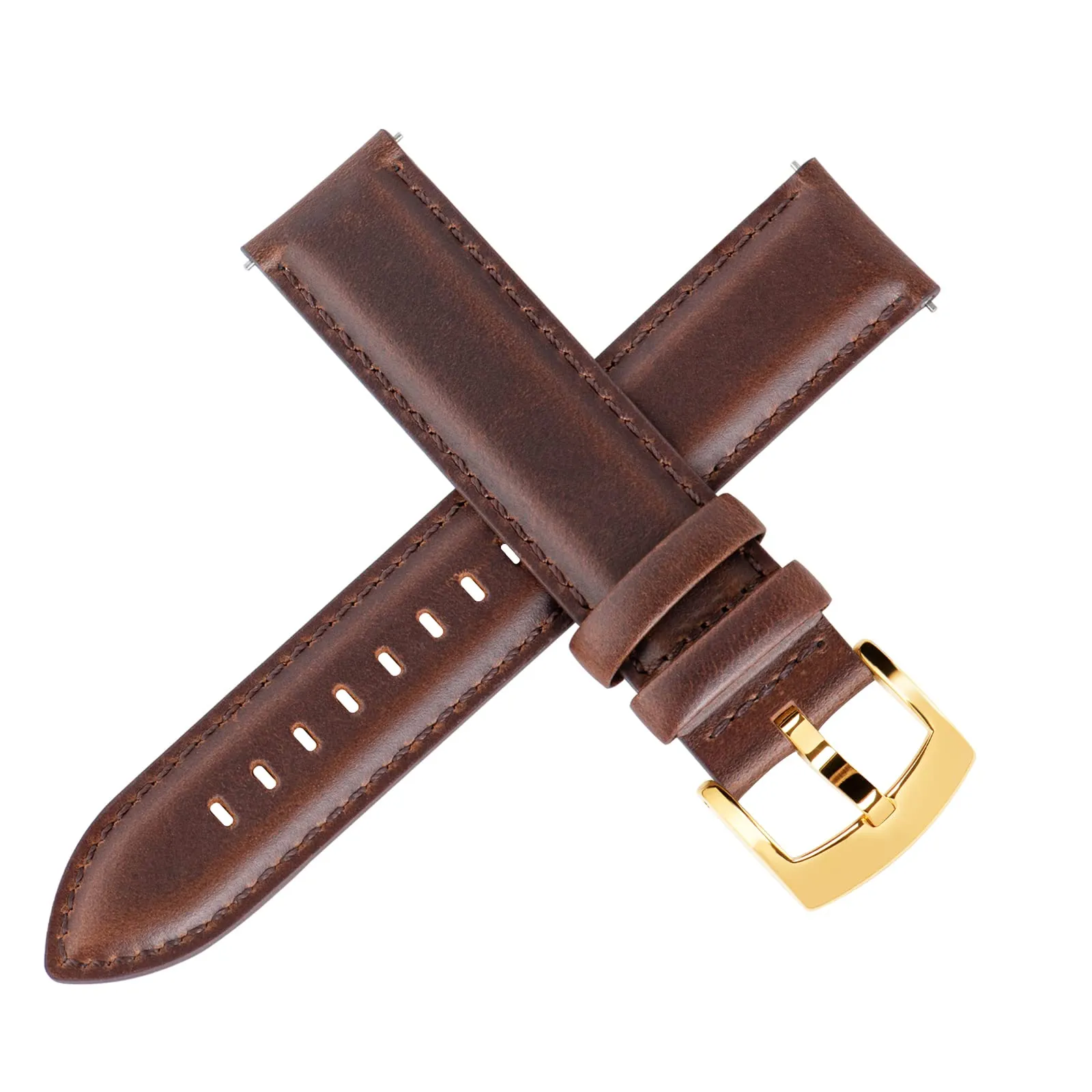 OTTOODY Cinturini Orologio in Pelle a Sgancio Rapido 18mm 19mm 20mm 21mm 22mm, Eleganti Cinturini per Orologi in Pelle a Grana Superiore Cinturino di Ricambio per Uomini Donne, Orologio e Smartwatch - immagine 2
