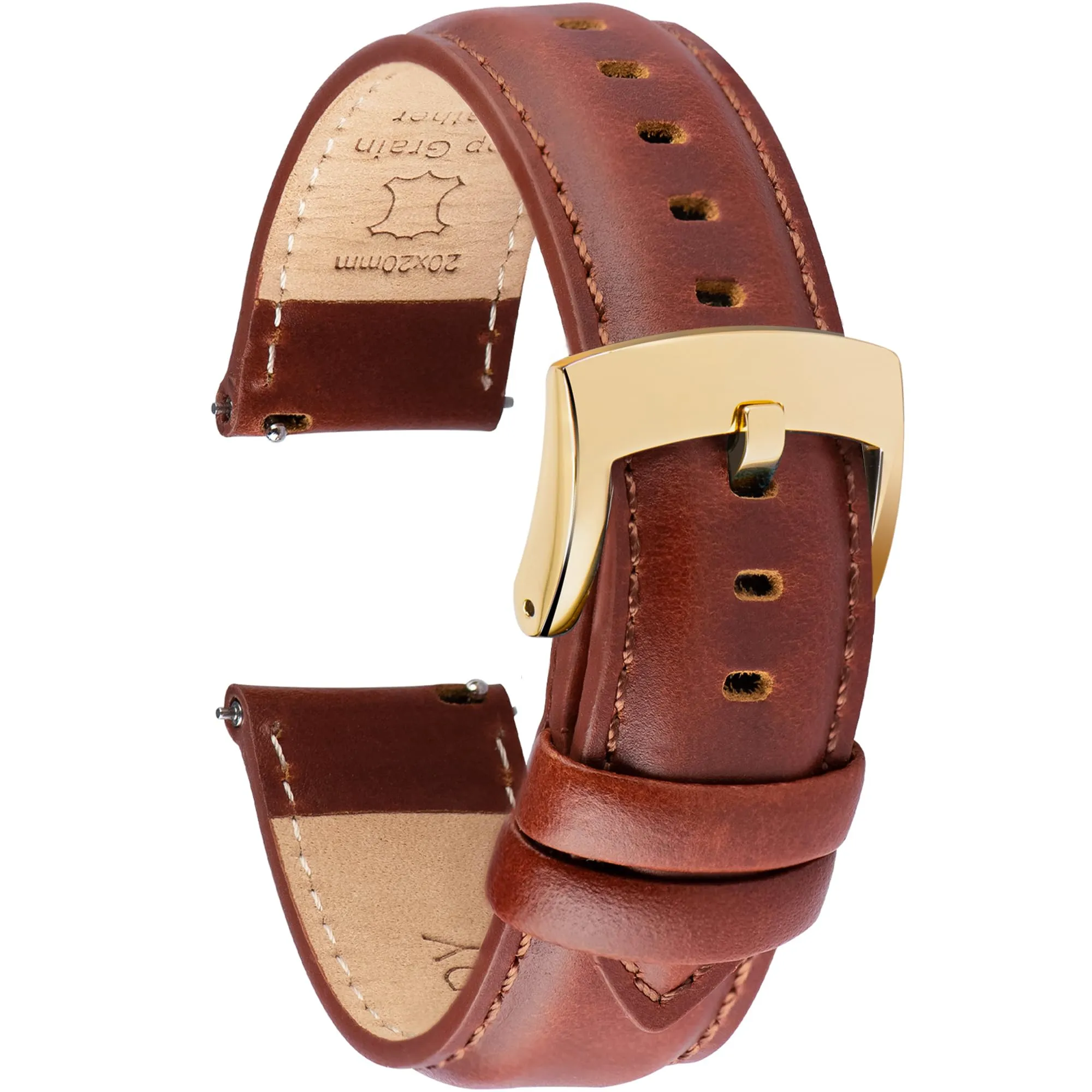 OTTOODY Cinturini Orologio in Pelle a Sgancio Rapido 18mm 19mm 20mm 21mm 22mm, Eleganti Cinturini per Orologi in Pelle a Grana Superiore Cinturino di Ricambio per Uomini Donne, Orologio e Smartwatch - immagine 1