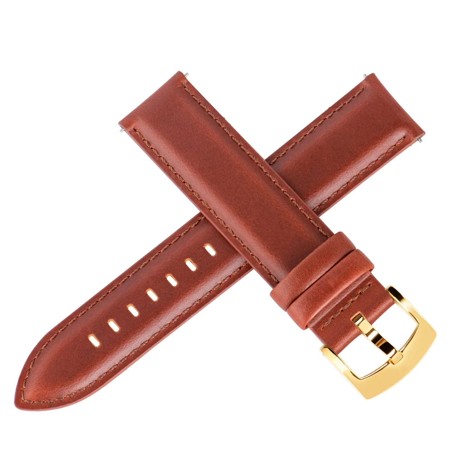 OTTOODY Cinturini Orologio in Pelle a Sgancio Rapido 18mm 19mm 20mm 21mm 22mm, Eleganti Cinturini per Orologi in Pelle a Grana Superiore Cinturino di Ricambio per Uomini Donne, Orologio e Smartwatch - immagine 2