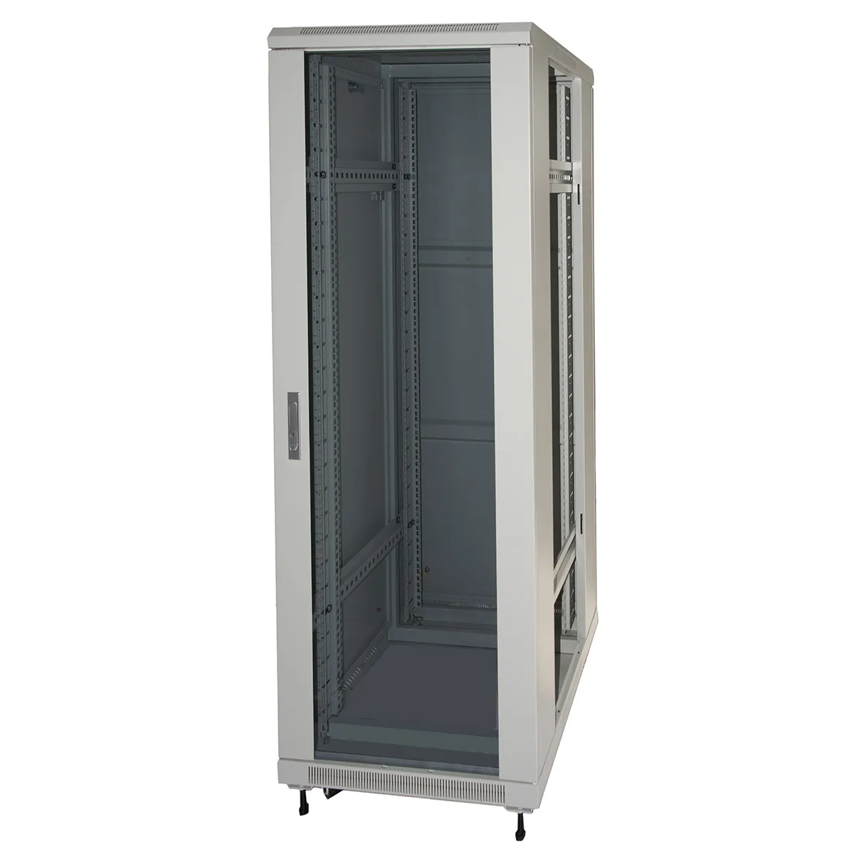 Armadio Rack 19 42U (A)2055 (L)600 (P)800 Colore Grigio Porta Vetro - immagine 1