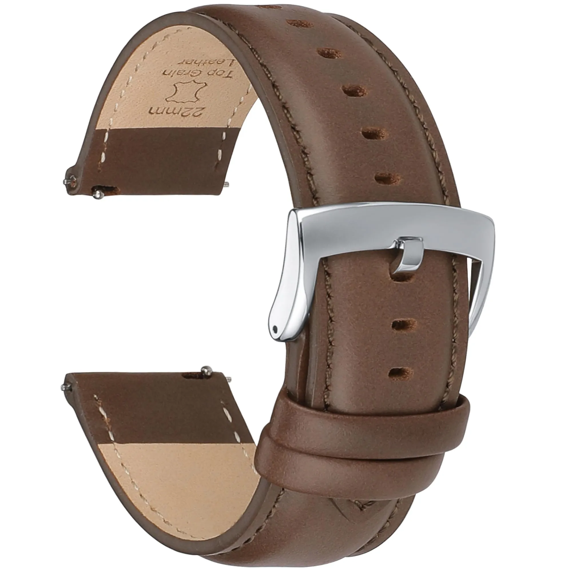 OTTOODY Cinturini Orologio in Pelle a Sgancio Rapido 18mm 19mm 20mm 21mm 22mm, Eleganti Cinturini per Orologi in Pelle a Grana Superiore Cinturino di Ricambio per Uomini Donne, Orologio e Smartwatch - immagine 1