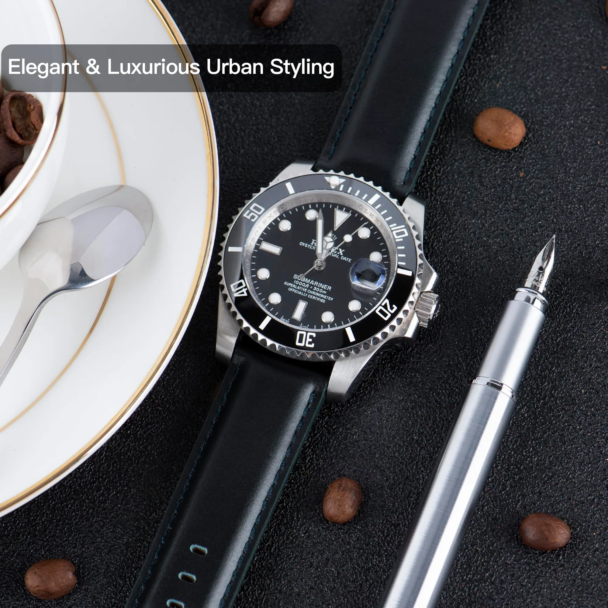 OTTOODY Cinturini Orologio in Pelle a Sgancio Rapido 18mm 19mm 20mm 21mm 22mm, Eleganti Cinturini per Orologi in Pelle a Grana Superiore Cinturino di Ricambio per Uomini Donne, Orologio e Smartwatch - immagine 5