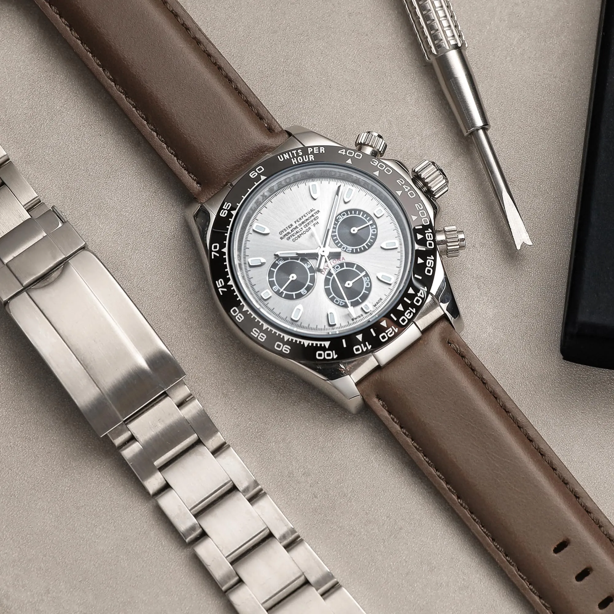 OTTOODY Cinturini Orologio in Pelle a Sgancio Rapido 18mm 19mm 20mm 21mm 22mm, Eleganti Cinturini per Orologi in Pelle a Grana Superiore Cinturino di Ricambio per Uomini Donne, Orologio e Smartwatch - immagine 5