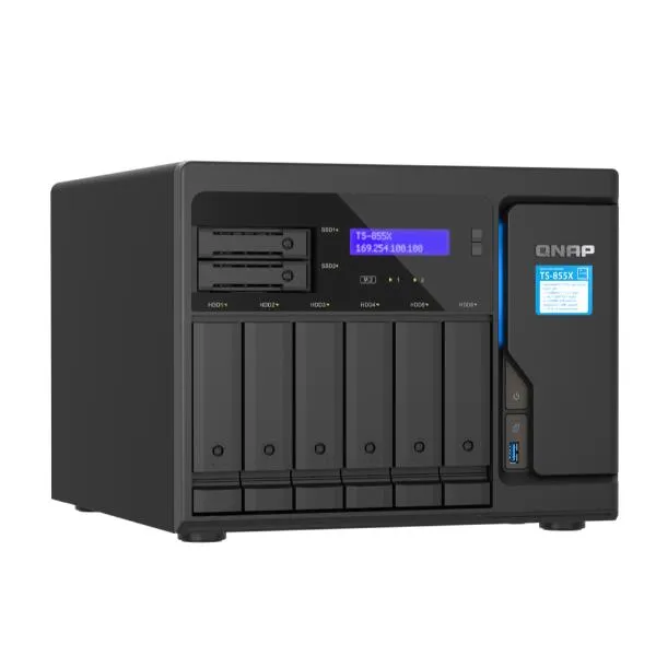 Qnap NAS Quts Hero 6X3.5 + 2X2.5 Bay C5125 8GB TS-855X-8G - immagine 1