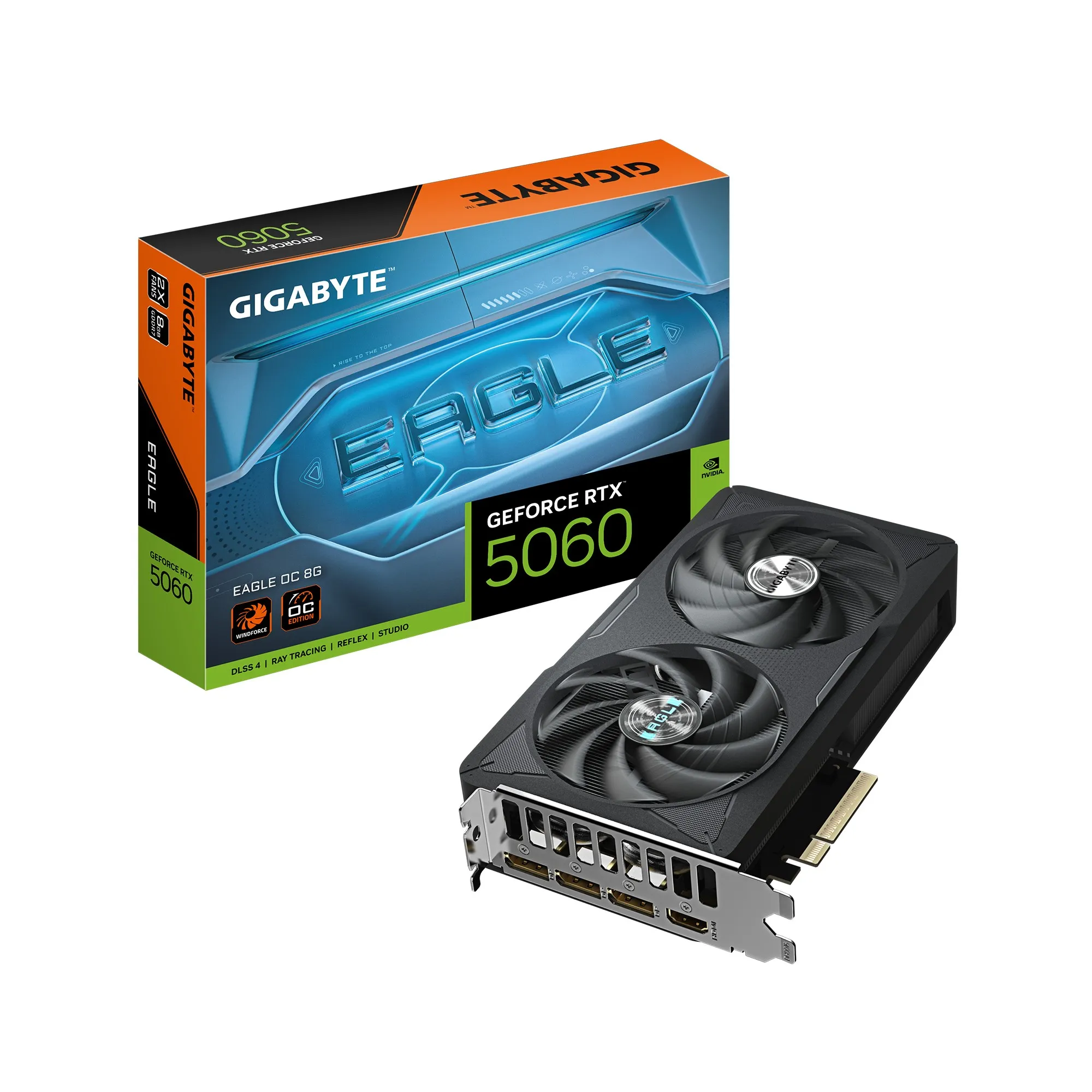 GIGABYTE GeForce RTX 5060 EAGLE OC 8G Scheda Grafica - 8GB GDDR7 128bit PCI-E 5.0 2550 MHz Frequenza core 3 x DisplayPort 1 x HDMI GV-N5060EAGLE OC-8GD - immagine 1