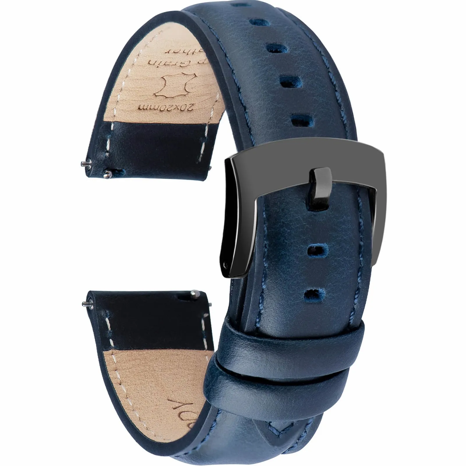 OTTOODY Cinturini Orologio in Pelle a Sgancio Rapido 18mm 19mm 20mm 21mm 22mm, Eleganti Cinturini per Orologi in Pelle a Grana Superiore Cinturino di Ricambio per Uomini Donne, Orologio e Smartwatch - immagine 1