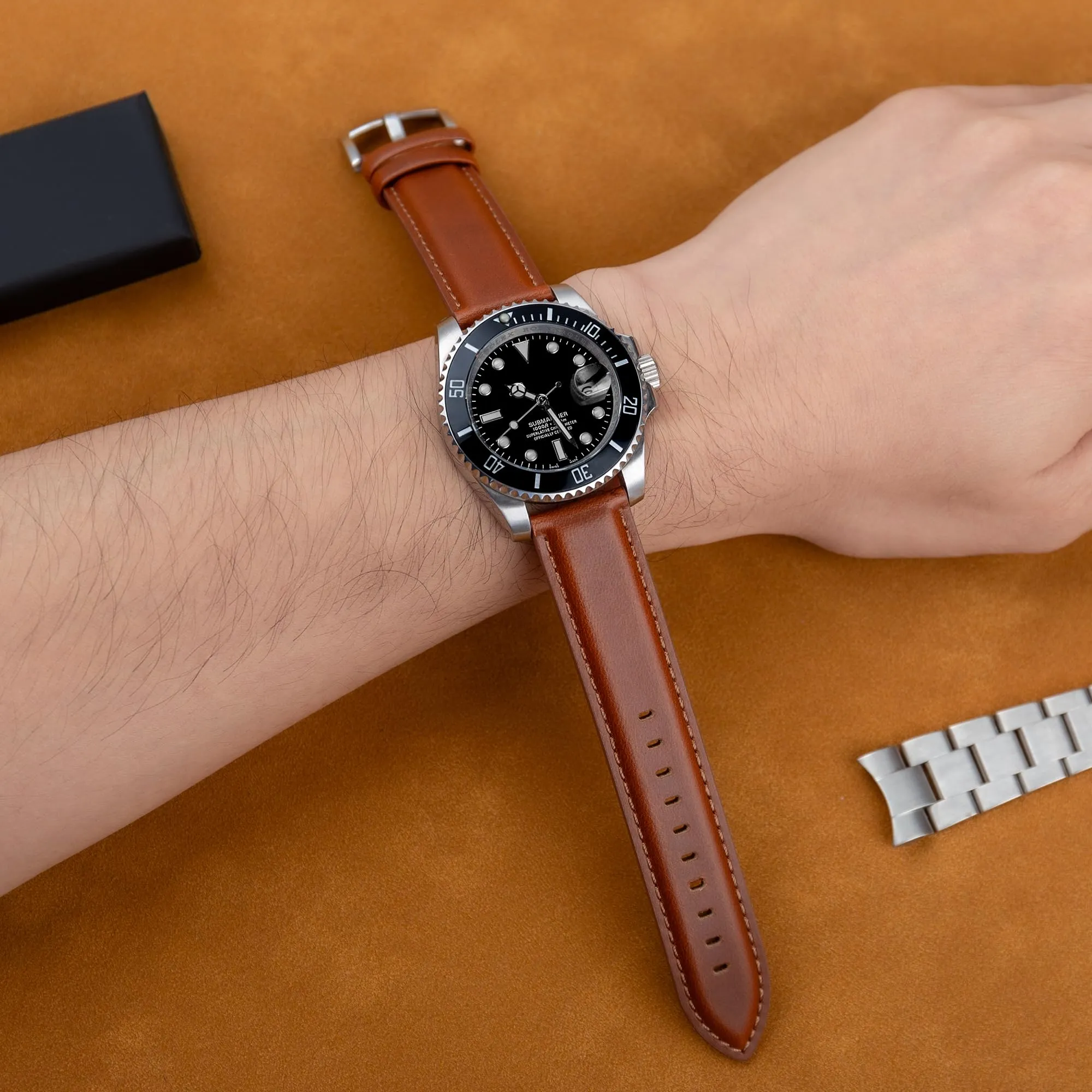 OTTOODY Cinturini Orologio in Pelle a Sgancio Rapido 18mm 19mm 20mm 21mm 22mm, Eleganti Cinturini per Orologi in Pelle a Grana Superiore Cinturino di Ricambio per Uomini Donne, Orologio e Smartwatch - immagine 5