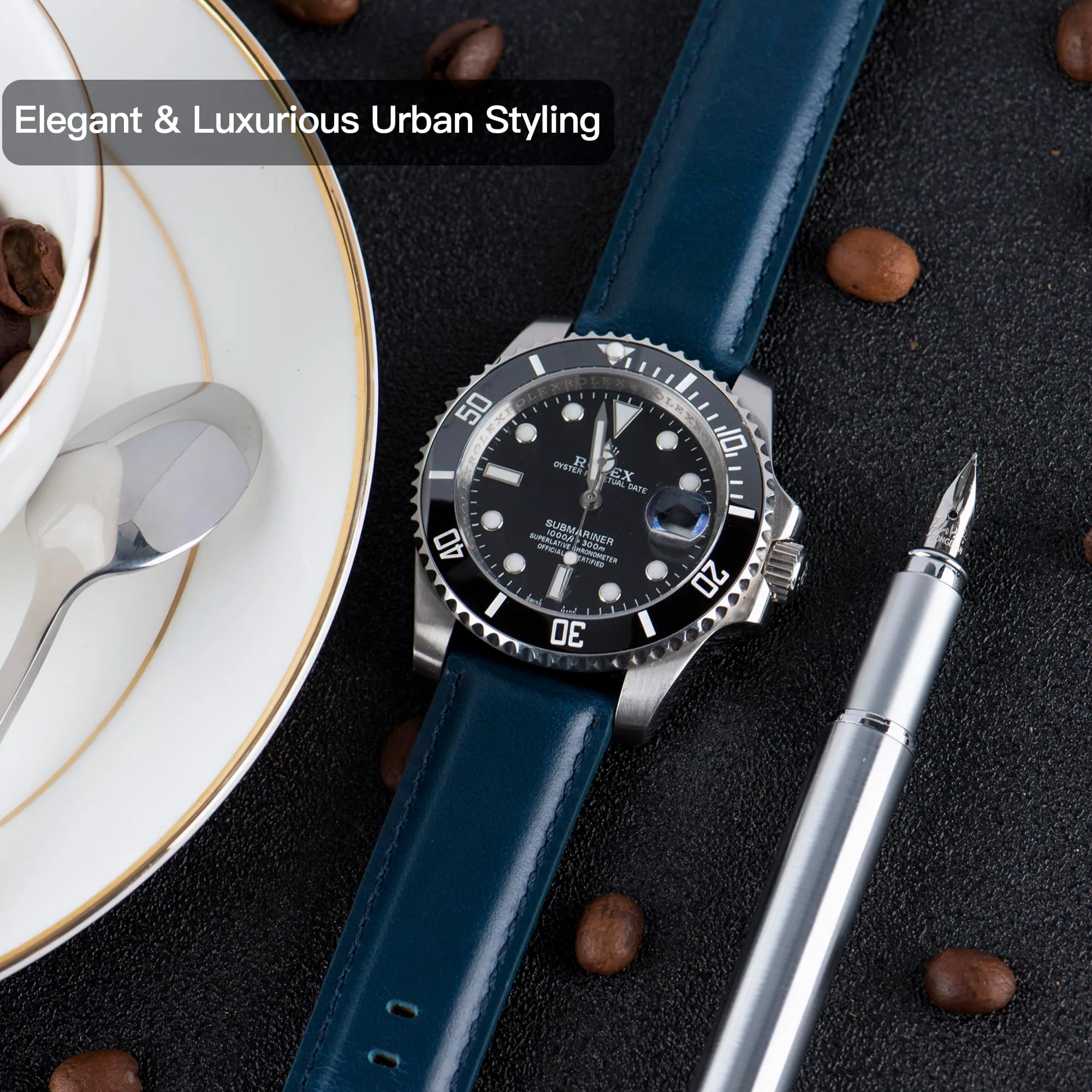 OTTOODY Cinturini Orologio in Pelle a Sgancio Rapido 18mm 19mm 20mm 21mm 22mm, Eleganti Cinturini per Orologi in Pelle a Grana Superiore Cinturino di Ricambio per Uomini Donne, Orologio e Smartwatch - immagine 5