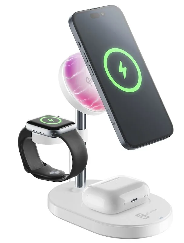 CellularLine Stazione di ricarica wireless MAG TRIO Wir3in1magqi2w - immagine 1
