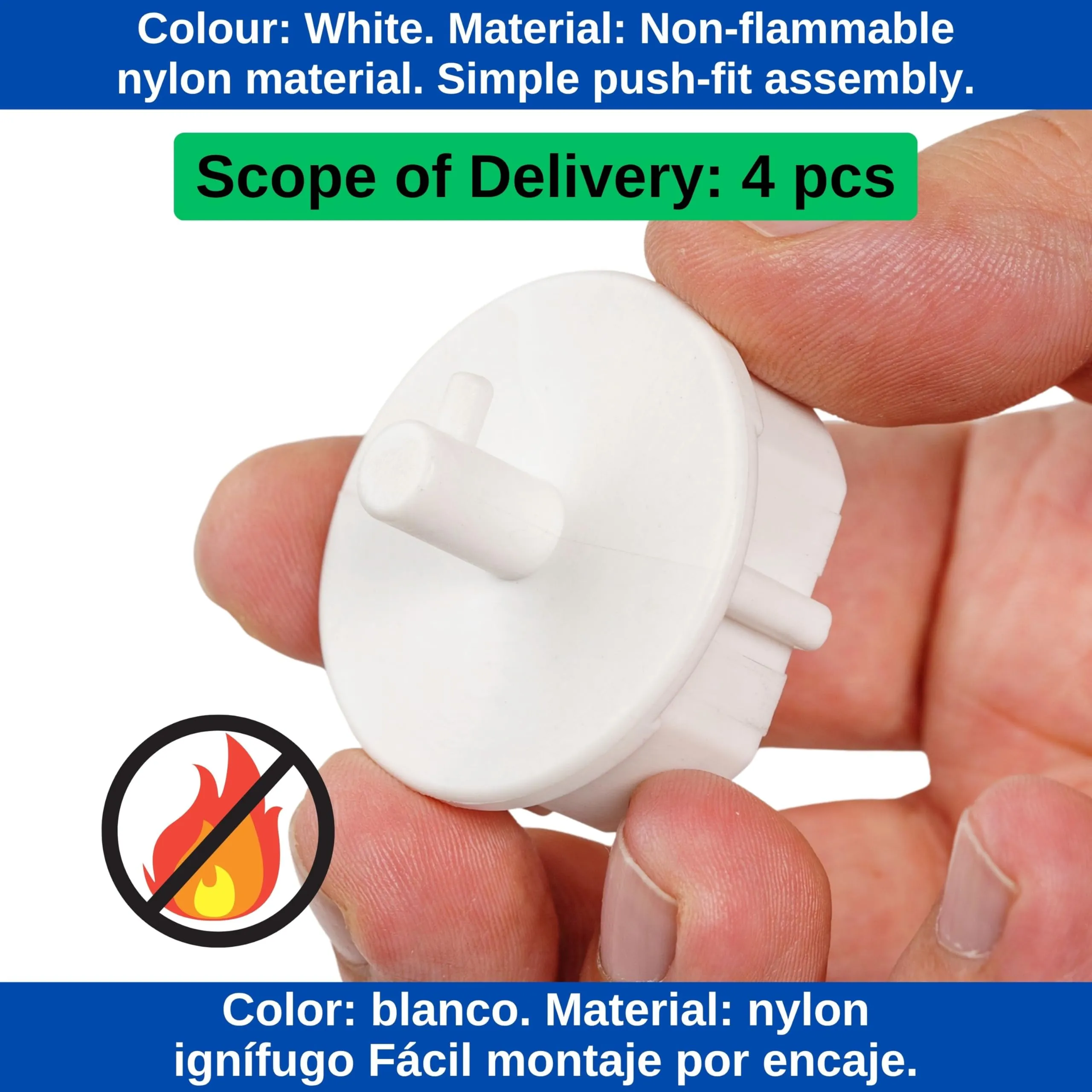 Coperchio per presa di corrente con gancio, 4 pezzi, in bianco, protezione della presa di corrente da polvere, spruzzi d'acqua, sporco, per presa SchuKo tipo F - immagine 3
