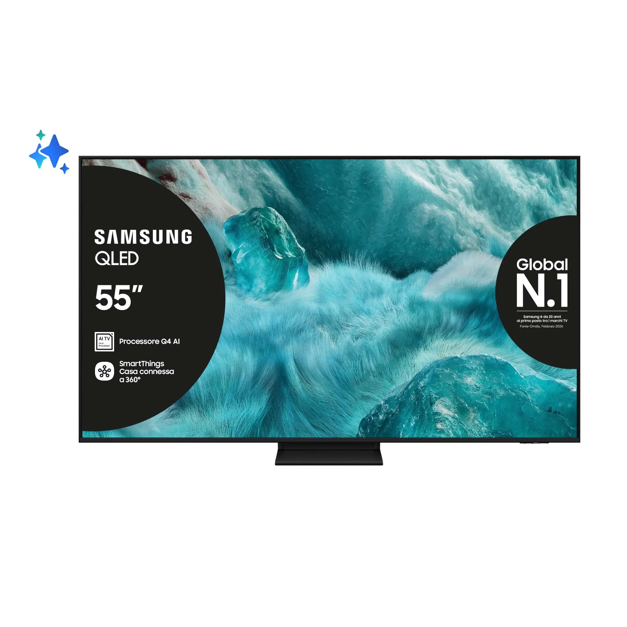 Tv 55 Sam 4K Uhd Qled Tv Smart Lan Dvt2 Dvbs2 Piede Italia Qled - immagine 1
