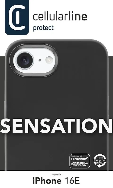 Cellularline Cover iPhone 16e/17e Sensationiphse4k Nero - immagine 1