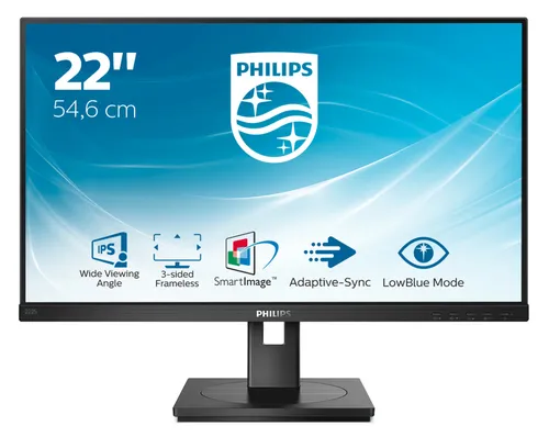 Philips Monitor 21,5 LED Ips 16:9 FHD 4MS 250 CD/M, VGA/DVI/DP/Hdmi, Multimediale 222s1ae - immagine 1