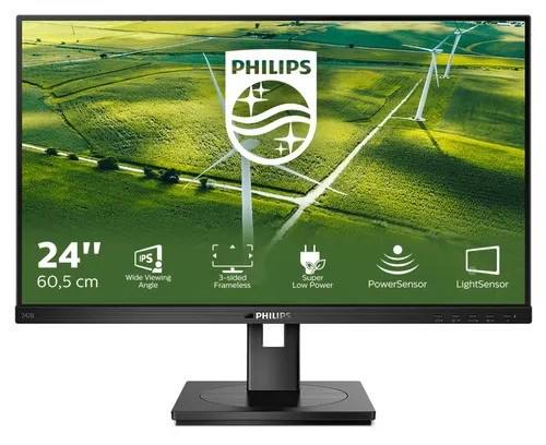 Philips Monitor 23,8 LED Ips 16:9 FHD 4MS 250 Cdm, VGA/DVI/DP/Hdmi, Green Line, Pivot, Multimediale 242b1g/00 - immagine 1