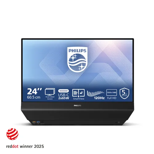 Philips Doppio Monitor 23,8 LED Ips FHD 16:9 4MS 120hz, 2xhdmi, 2X Usb-C, Multimediale 24b2d5300 - immagine 1