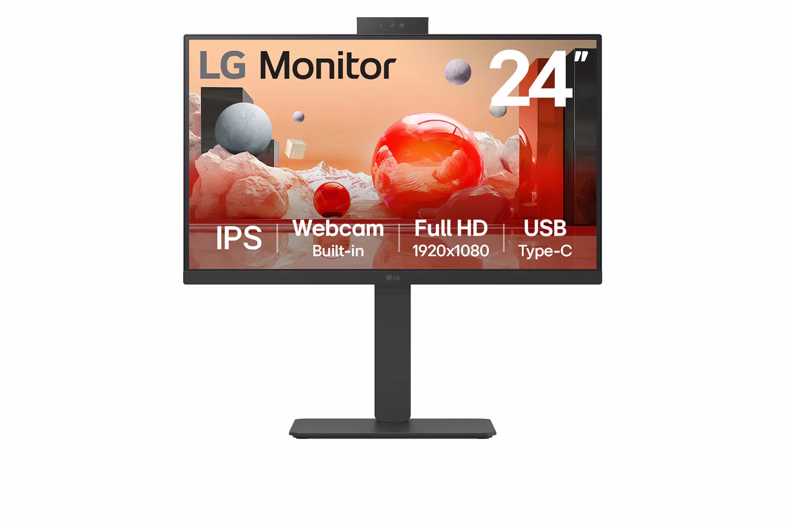 Lg Monitor 23,8 LED Ips 100hz 16:9 FHD 5MS 250 Cdm, Webcam, Pivot, Usb-C Dock, DP/Hdmi, Multimediale 24ba850-B.AEU - immagine 1