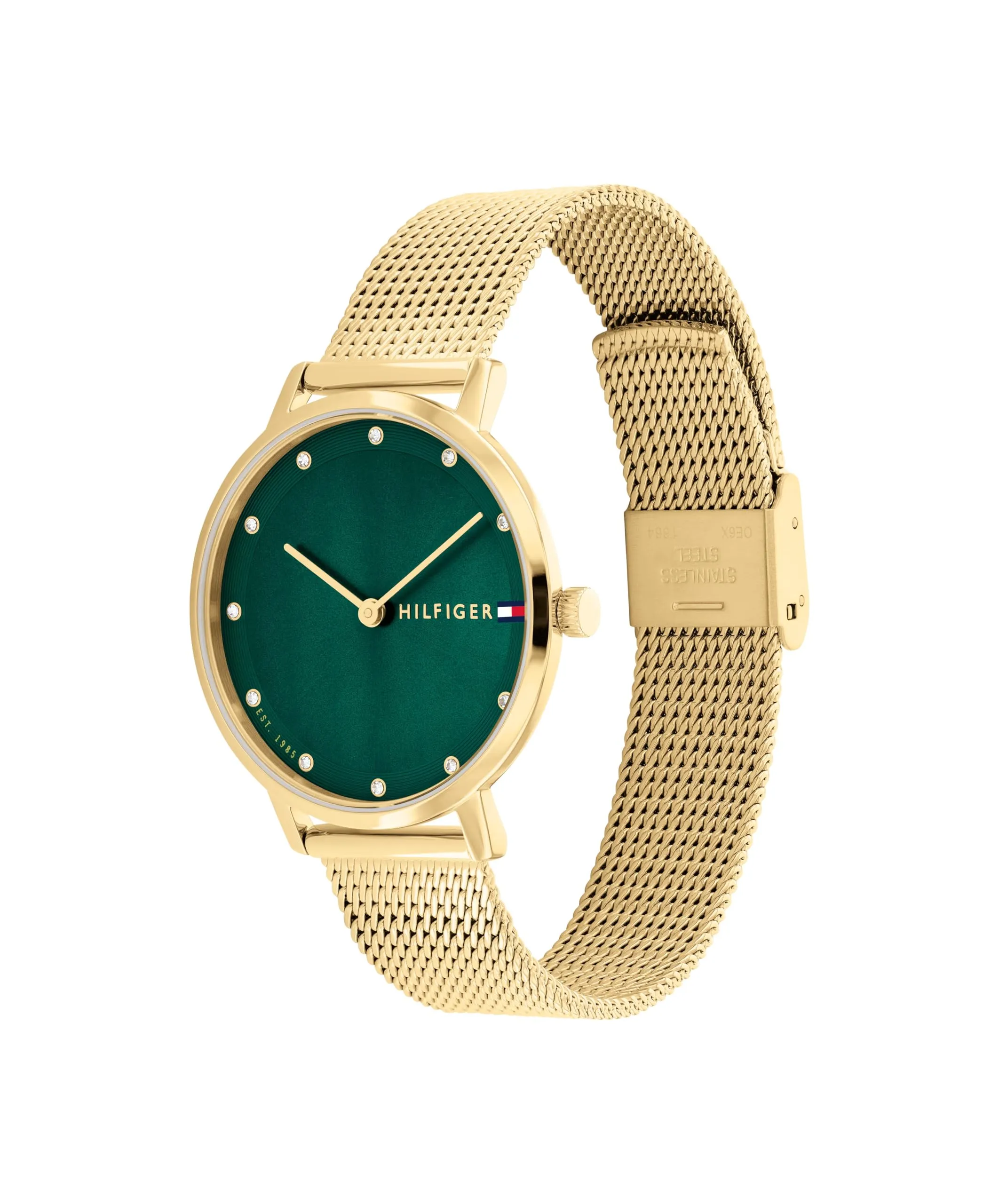 Tommy Hilfiger Orologio Con Movimento Al Quarzo A Due Lancette da Donna con Cinturino in Maglia Metallica in Acciaio Inossidabile di Colore Dorato - 1782668 - immagine 2
