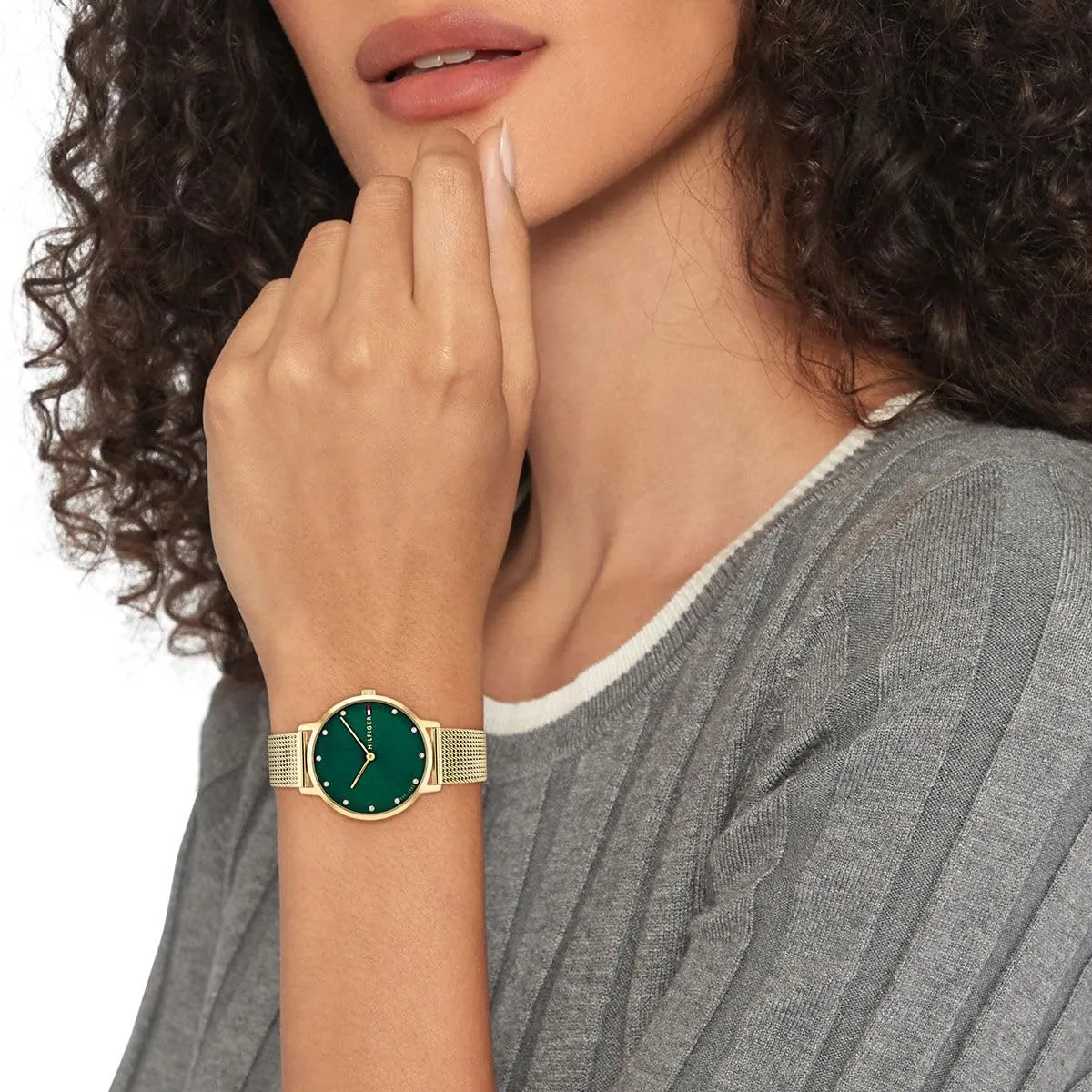 Tommy Hilfiger Orologio Con Movimento Al Quarzo A Due Lancette da Donna con Cinturino in Maglia Metallica in Acciaio Inossidabile di Colore Dorato - 1782668 - immagine 4