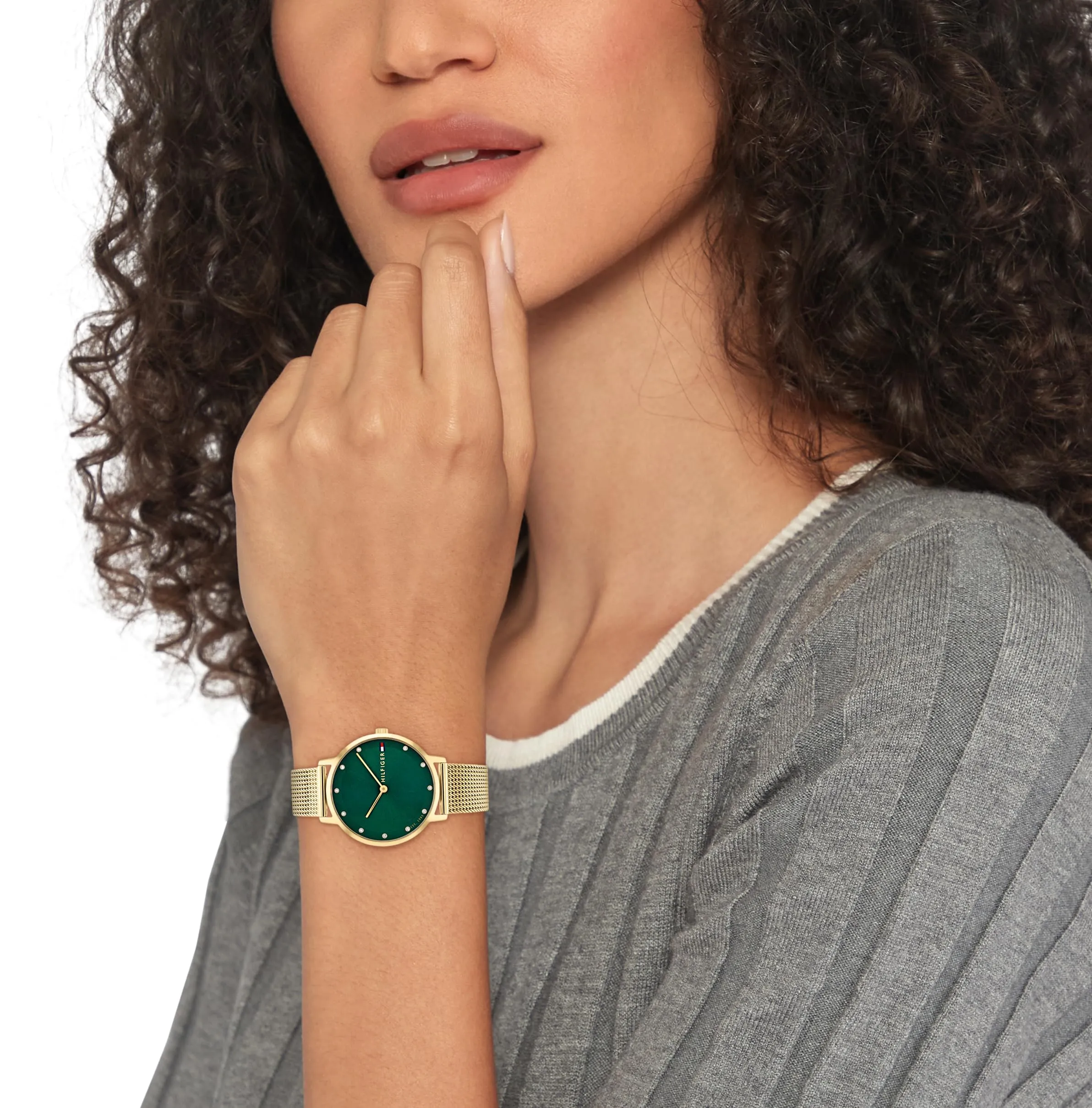 Tommy Hilfiger Orologio Con Movimento Al Quarzo A Due Lancette da Donna con Cinturino in Maglia Metallica in Acciaio Inossidabile di Colore Dorato - 1782668 - immagine 5