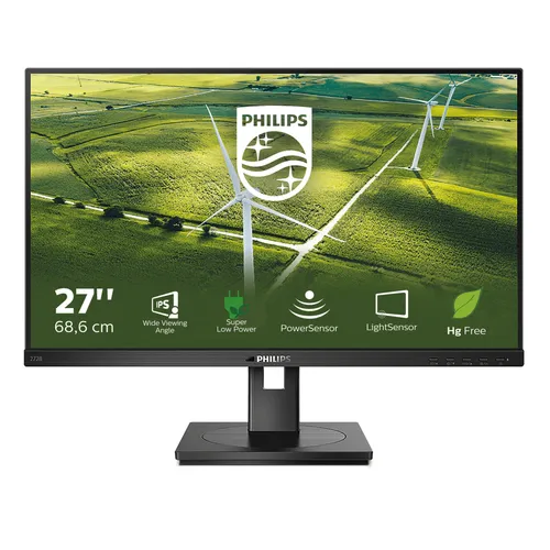 Philips Monitor 27 LED Ips 16:9 Fhd, 250 Cdm 4MS, VGA/DVI/DP/Hdmi, Green Line, Pivot, Multimediale 272b1g/00 - immagine 1
