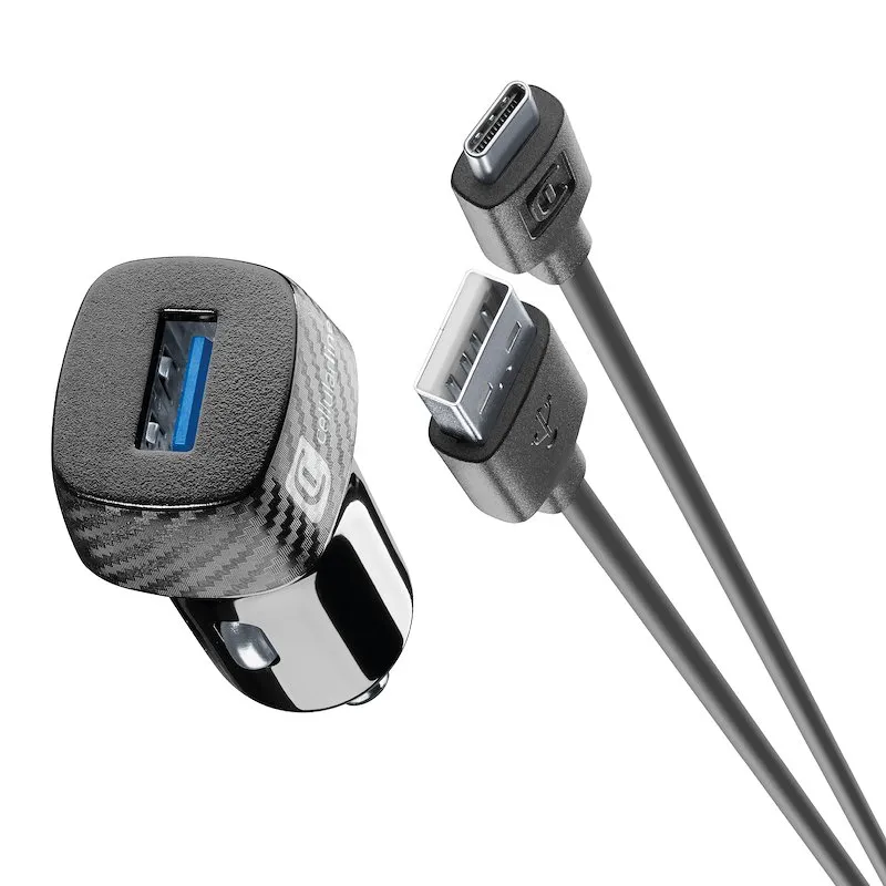 Cellularline Caricabatterie da Auto Cbrkit18wtyck nero - immagine 1