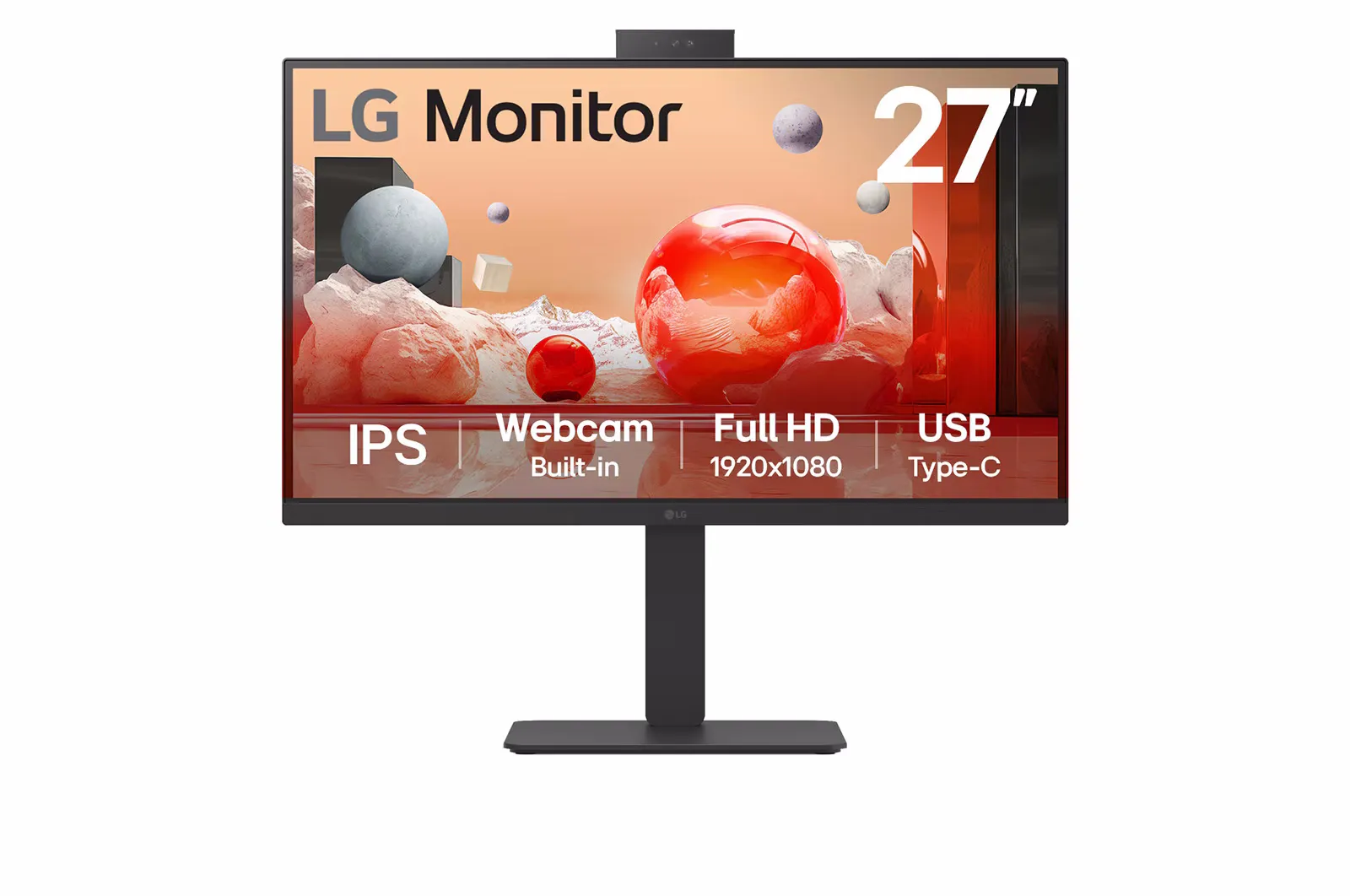 Lg Monitor 27 LED Ips 100hz 16:9 FHD 5MS 250 Cdm, Webcam, Pivot, Usb-C Dock, DP/Hdmi, Multimediale 27ba850-B.AEU - immagine 1