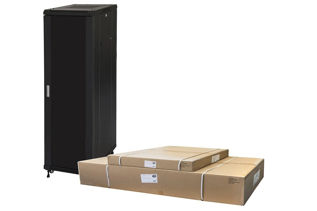 Armadio Rack 19 42U (A)2055 (L)600 (P)800 Colore Nero Porta Vetro Disassemblato - immagine 1