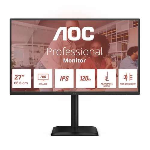 Aoc Monitor 27 LED Ips FHD 16:9 4MS 300 Cdm 120hz, Pivot, VGA/DP/Hdmi, Multimediale 27e4u - immagine 1
