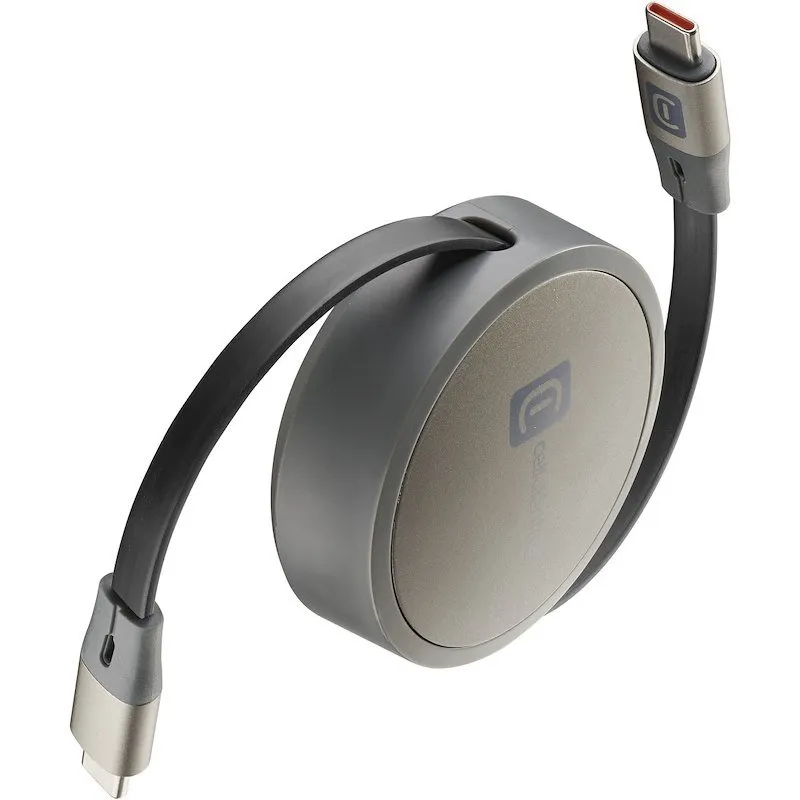 Cellularline Cavo USB-C/USB-C retraibile Usbdataroller5a1mk - immagine 1