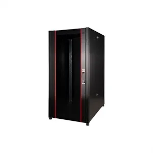 Armadio Rack Per Reti 19 26U (A)1291 (L)800 (P)800 Colore Nero Porta Vetro Serie Eavi - immagine 1
