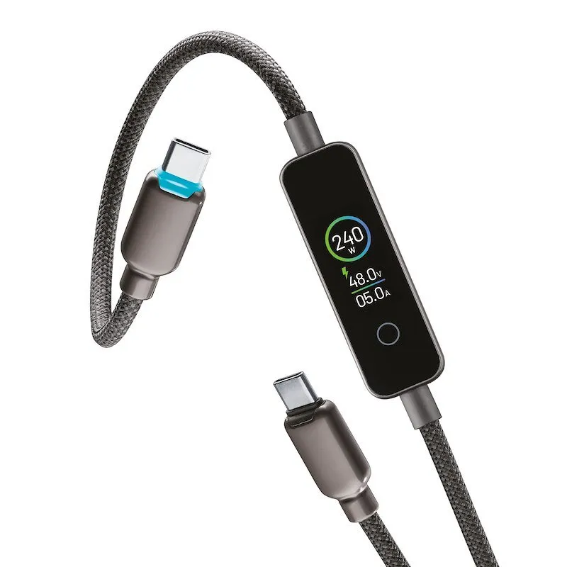 Cellularline Cavo USB-C to USB-C 240W POWERVIEW IQ Nero - immagine 1