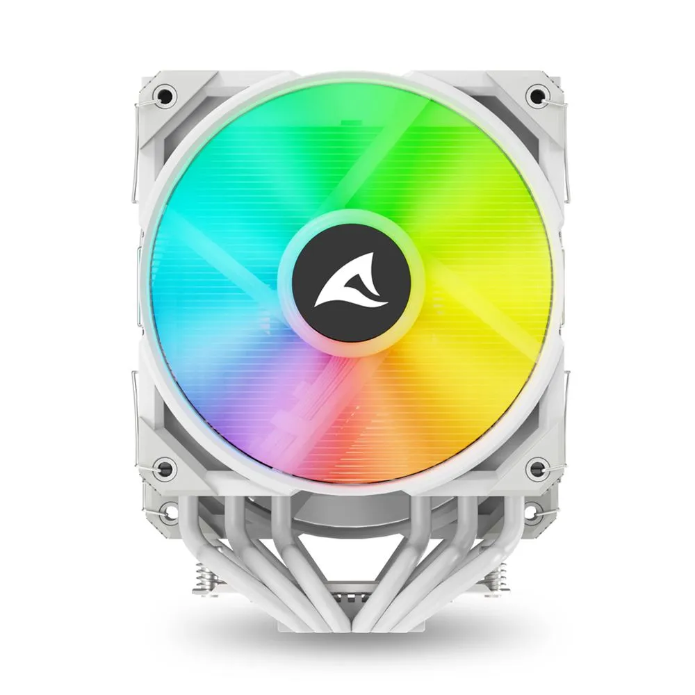 Sharkoon Dissipatore Ad Aria 1X 120mm Argb Pwm Fan, 1X 120mm 6X Copper Pipes, Direct Touch, A60 Rgb White - immagine 1