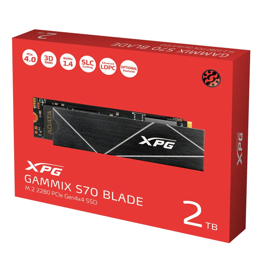 Adata SSD Gaming Interno S70 Blade Pcie Gen4x4 M.2 2280 2TB Agammixs70b-2T-CS - immagine 1