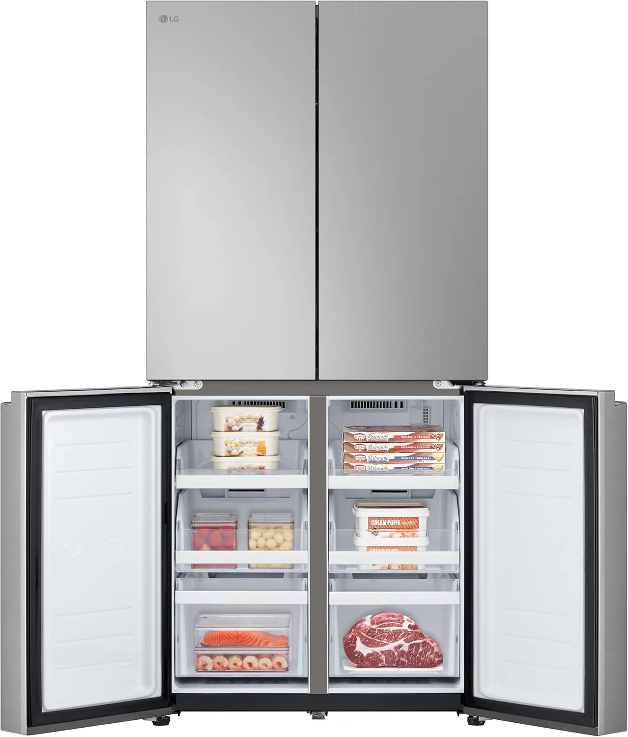 LG GMB860PYDE Frigorifero Multidoor Slim, Frigorifero 4 Porte Classe E, 530L, Wi-Fi, Linear Cooling, Smart Diagnosis, Compressore Smart Inverter, Total No Frost, Design porte piatte, Prime Silver - immagine 10