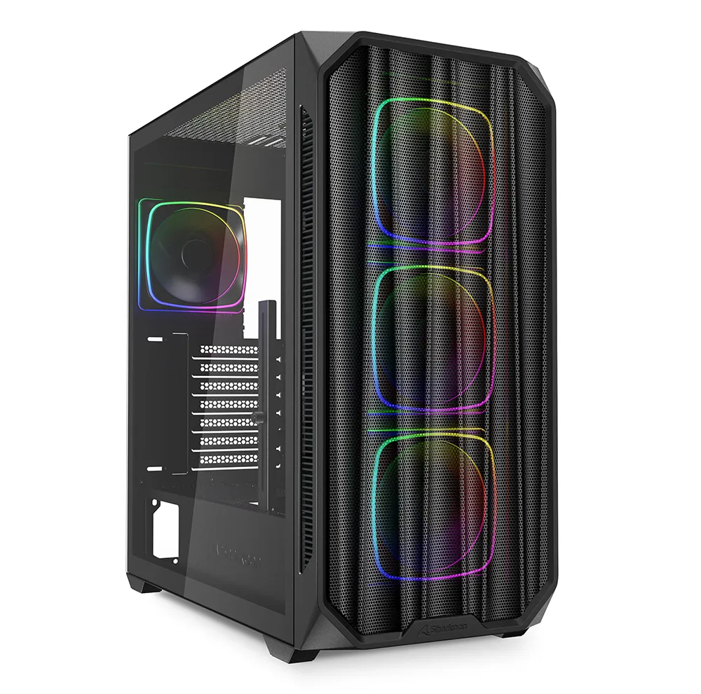Sharkoon Case Ak5m Rgb Atx Black Ak5m Black - immagine 1