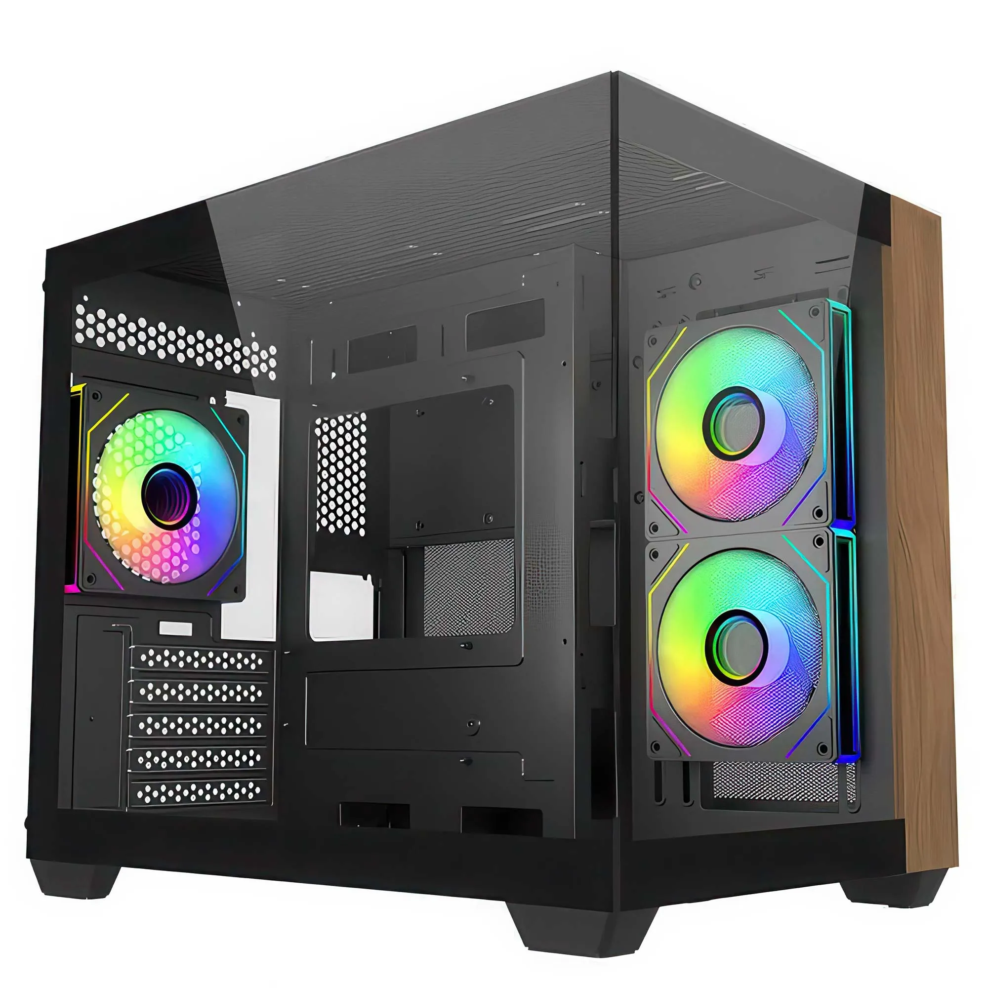 Cooler Master Case Elite 481 Wood, Nero E481-Khnn-S00 - immagine 1