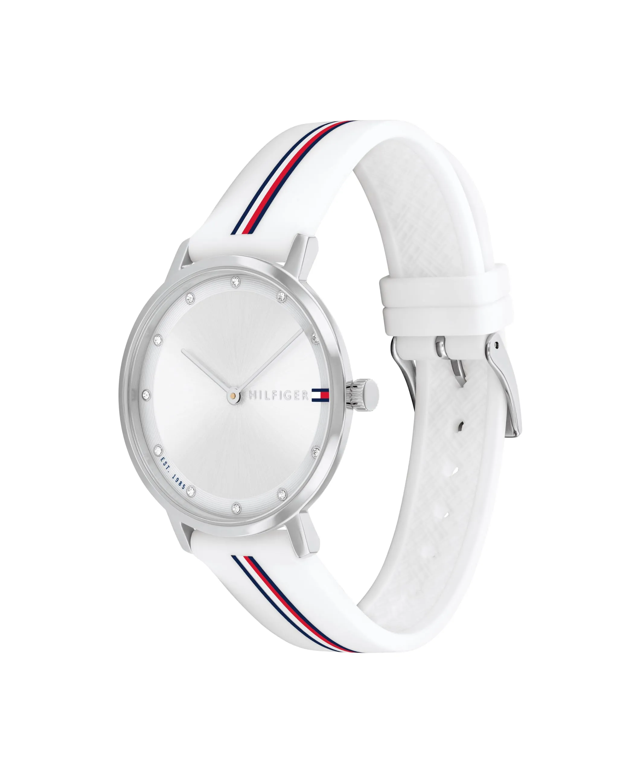 Tommy Hilfiger Orologio Con Movimento Al Quarzo A Due Lancette da Donna con Cinturino in Silicone Bianco - 1782735, White - immagine 2