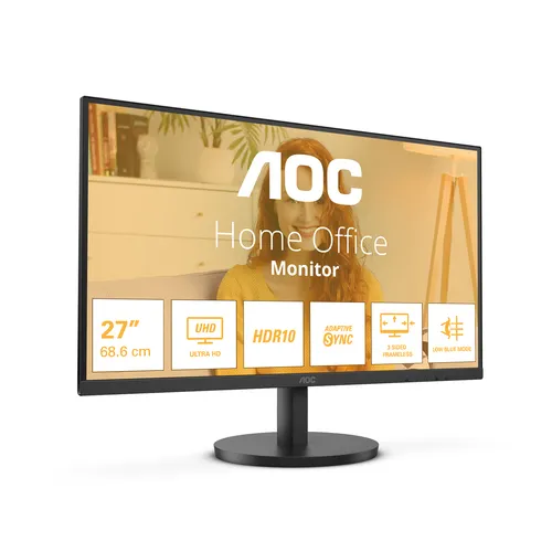 Aoc Monitor 27 4K Ultra HD Ips 16:9 4MS 300 Cdm, DP/2hdmi U27b3m - immagine 1