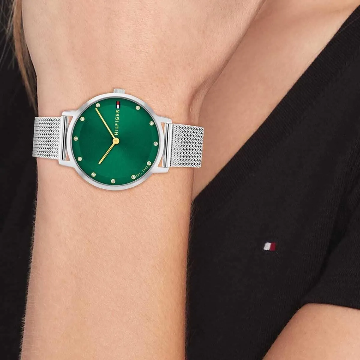 Tommy Hilfiger Orologio Con Movimento Al Quarzo A Due Lancette da Donna con Cinturino in Maglia Metallica in Acciaio Inossidabile Argentato - 1782762 - immagine 2