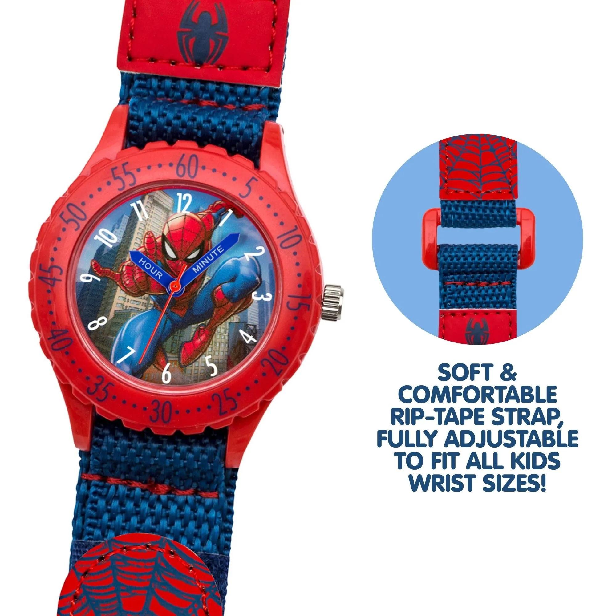 Spiderman Orologio analogico al quarzo per bambini con cinturino in tessuto SPD3495 - immagine 4
