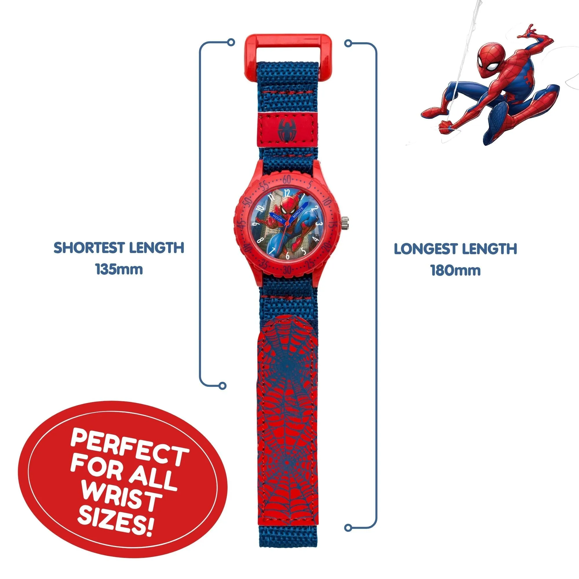 Spiderman Orologio analogico al quarzo per bambini con cinturino in tessuto SPD3495 - immagine 6
