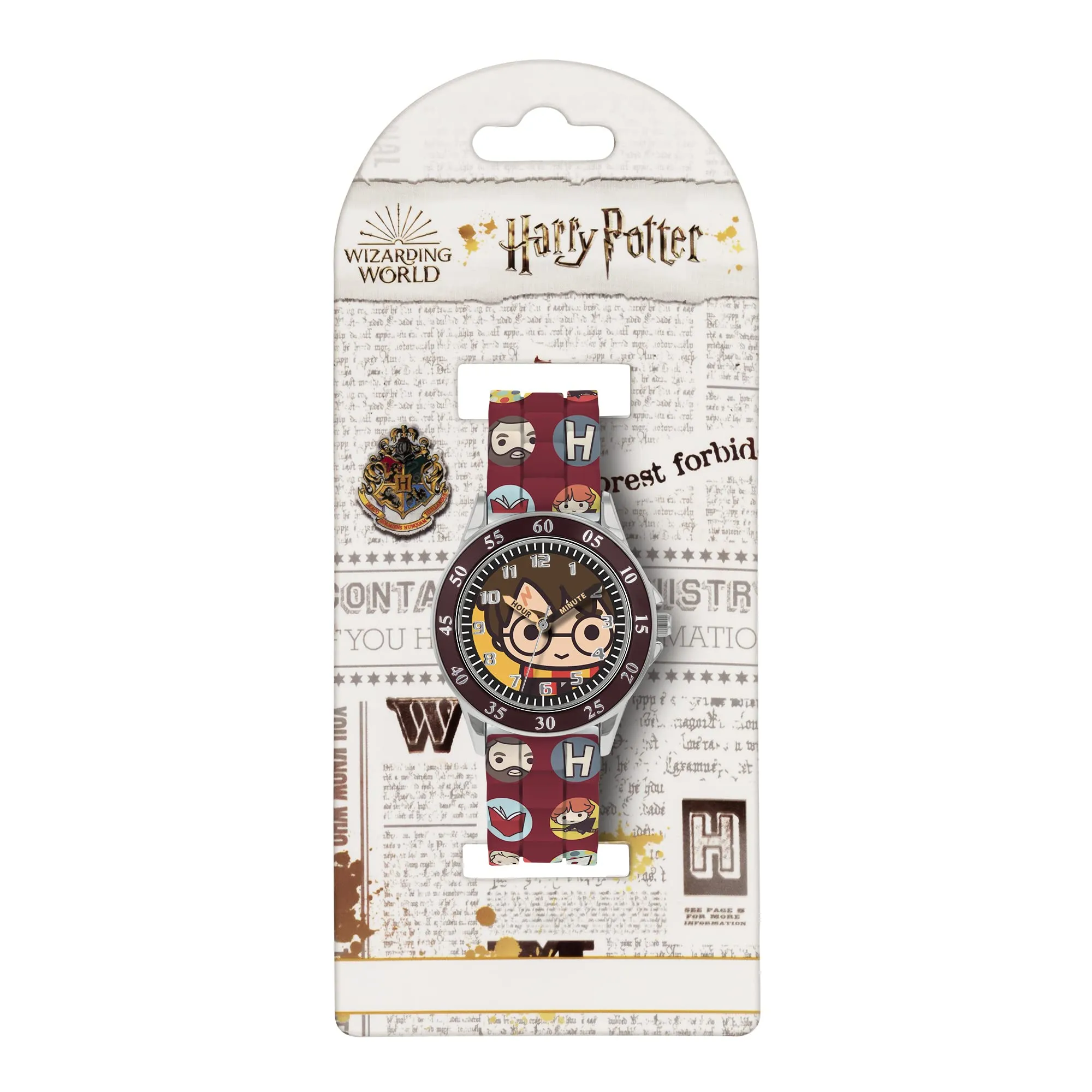 Harry Potter Warner Brothers HP9049 - Orologio da polso con cinturino per insegnante a tempo, colore: Marrone, Rosso, Cinturino - immagine 3