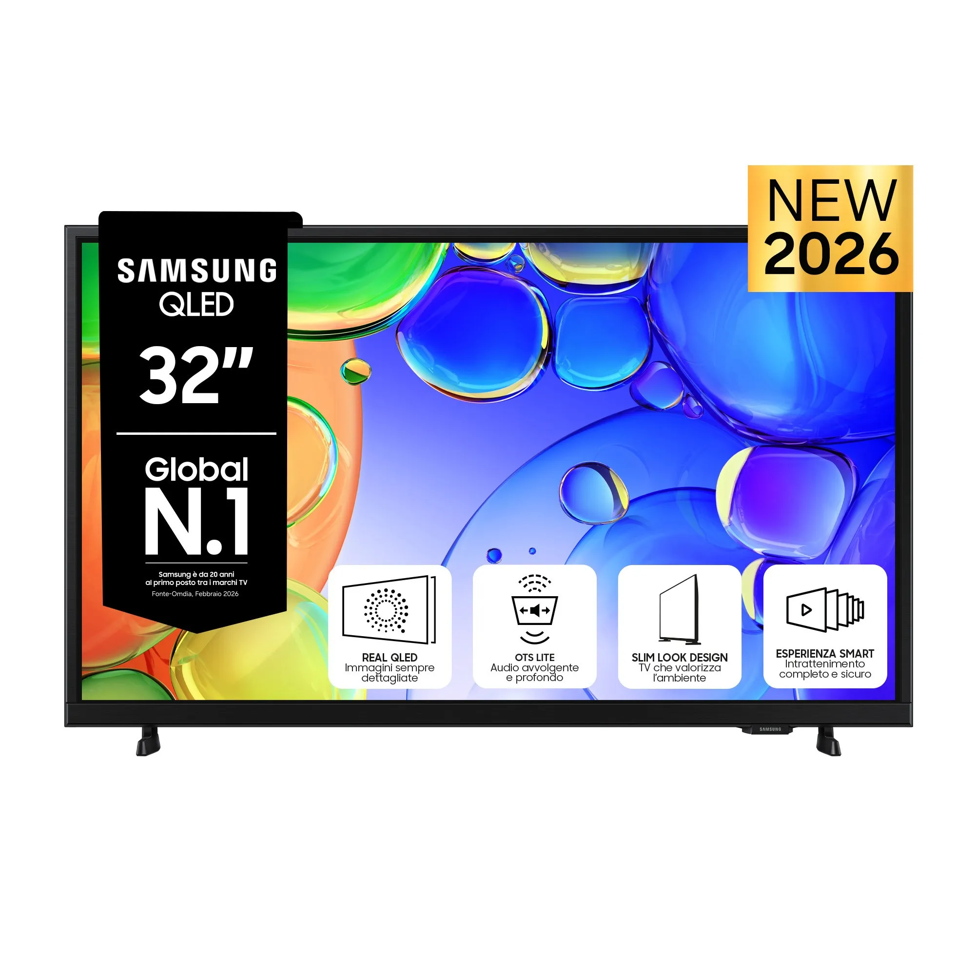 Tv 32 Sam Fhd Qled Smart Tizen Lan Dvt2 Dvbs2 Italia - immagine 1