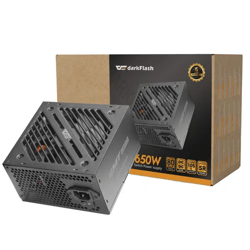 Darkflash Emt750 Power Supply, 750w, 100-240v Input, 20+4-PIN, 2X CPU 4+4-PIN, 2X Pcie 6+2-PIN DF-Emt750-BK-032 - immagine 1