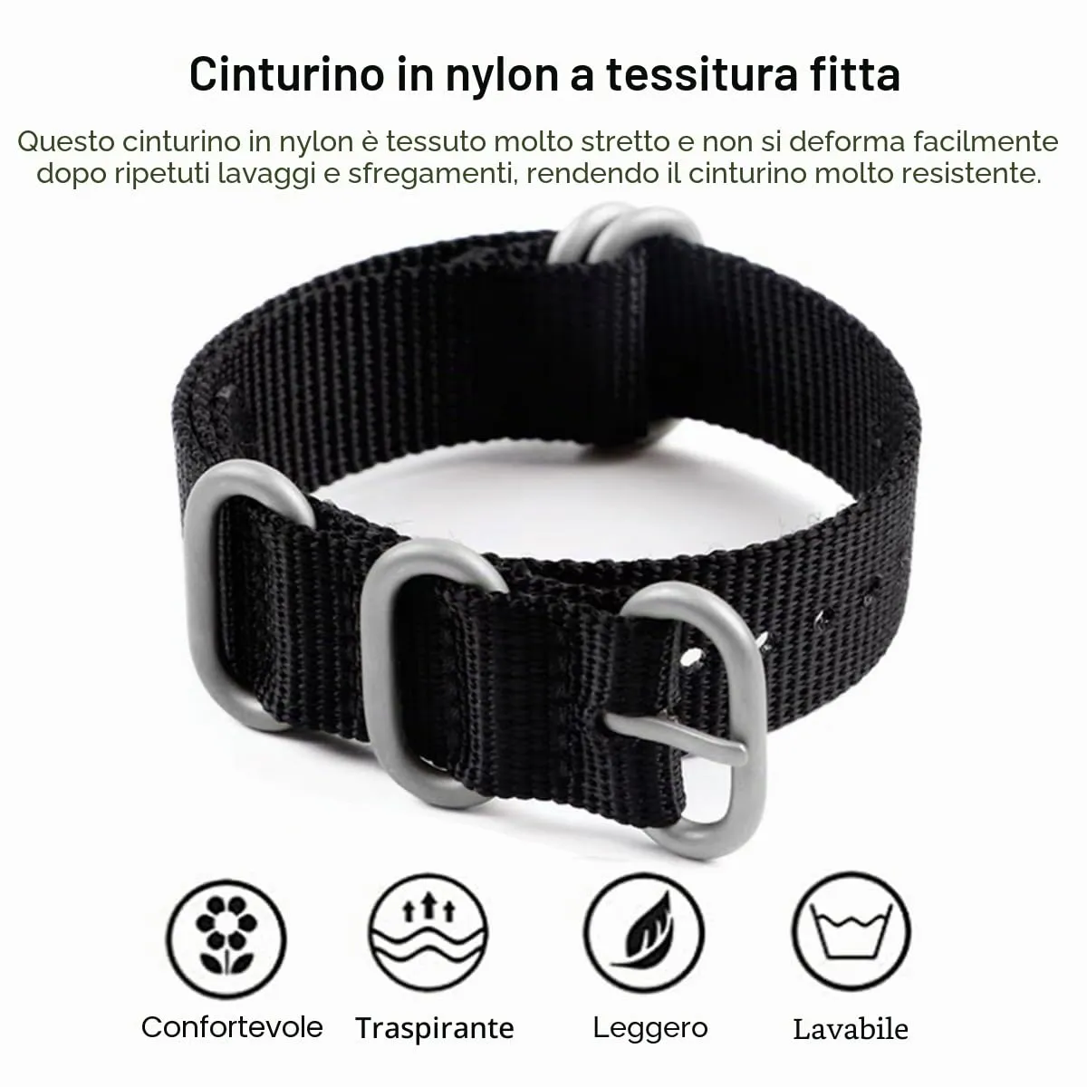 AIYIRUO Cinturini per Orologio NATO Nylon G10 Premium Ballistic Multicolor Sostituzione Cinturini per Orologio con Fibbia in Acciaio Inossidabile Argento per gli Uomini 18mm 20mm 22mm 24mm - immagine 2