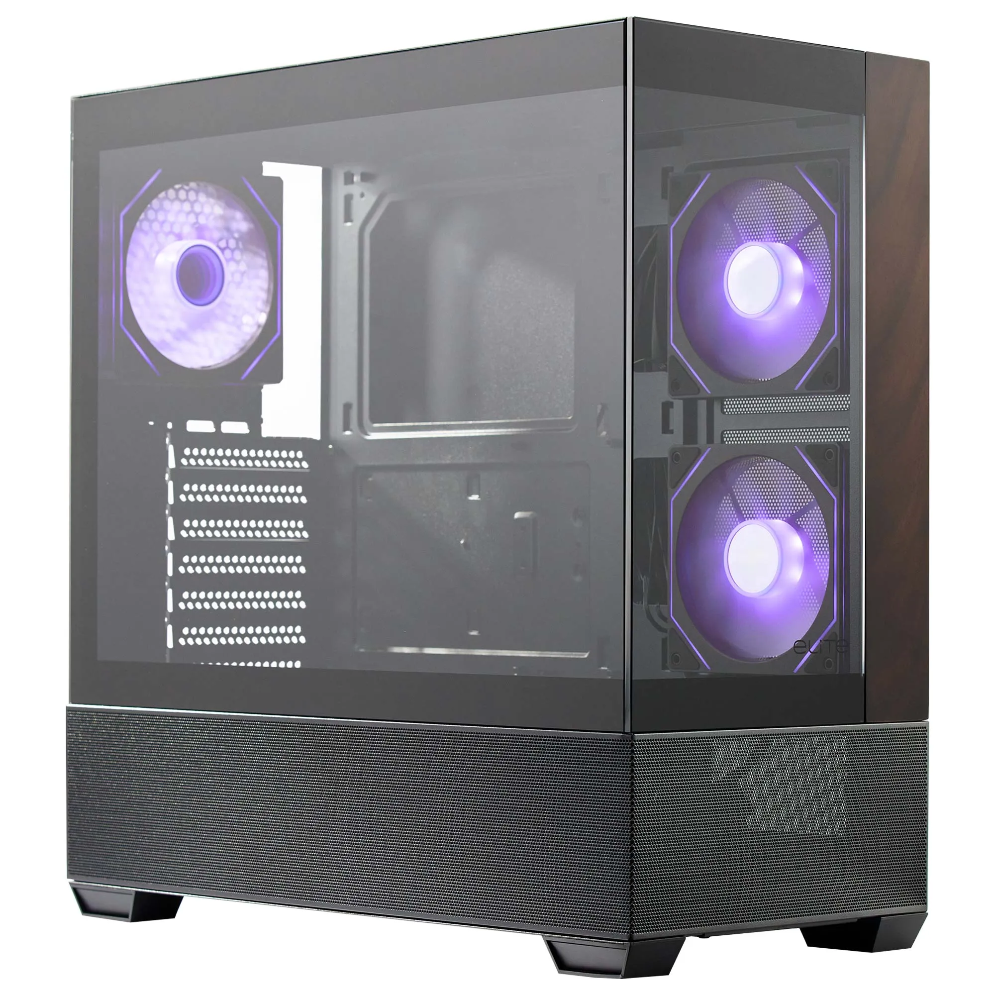 Cooler Master Elite 690 Wood Black, Mid Tower, Supporto Mb ATX/Matx/Mitx, "fishtank", Pannello Legno E690-Khnn-S00 - immagine 1