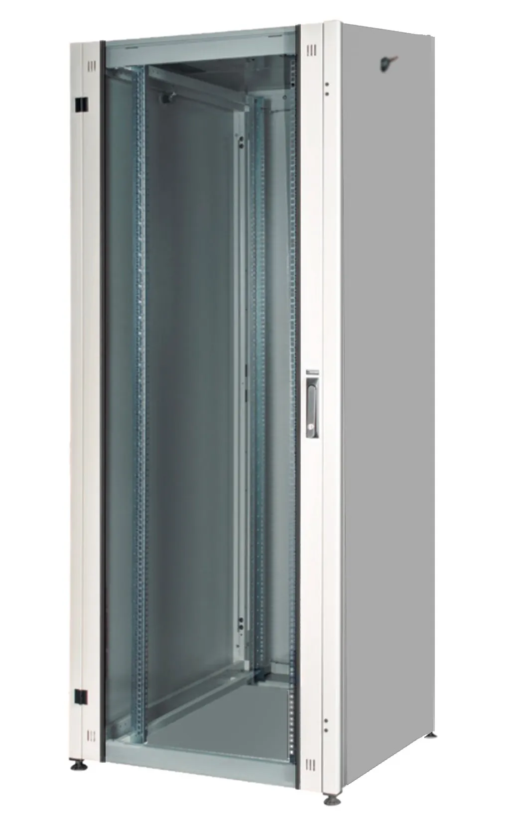 Armadio Rack Per Reti 19 26U (A)1291 (L)600 (P)600 Colore Grigio Porta Vetro Serie Eavi - immagine 1