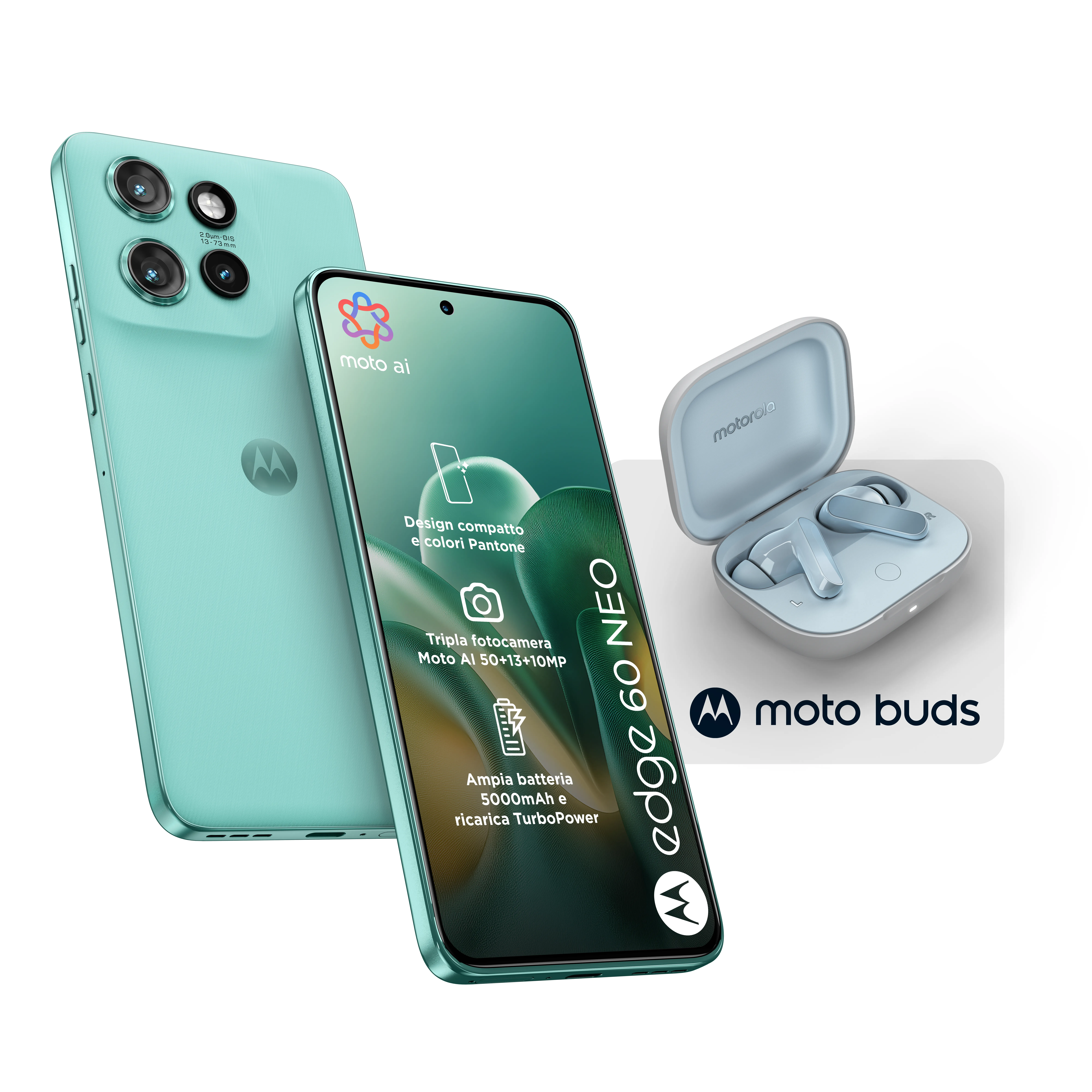 Motorola Smartphone Edge 60 Neo 8+256Gb 6.36 5G Pantone Frostbite + Buds Ds Ita - immagine 1