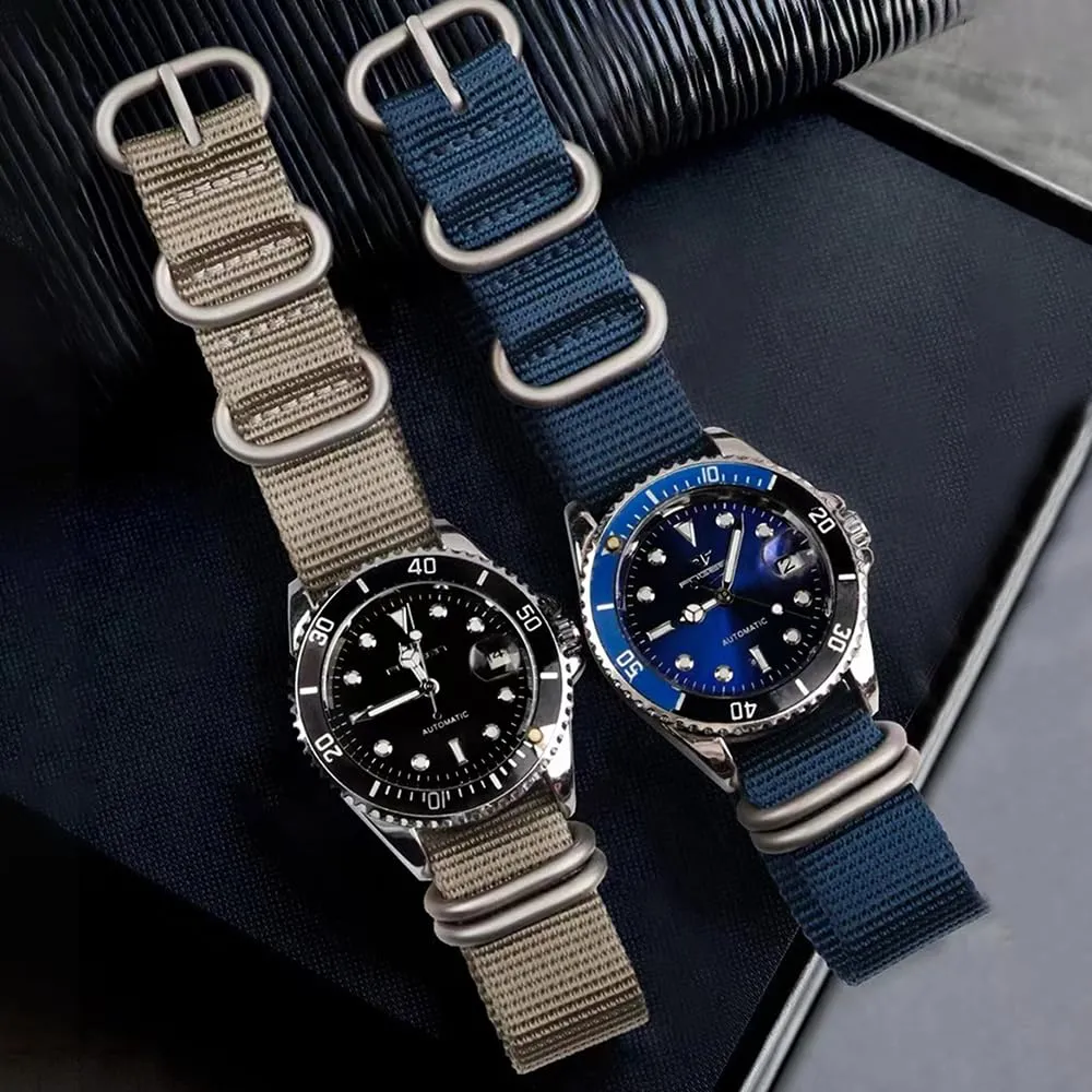 AIYIRUO Cinturini per Orologio NATO Nylon G10 Premium Ballistic Multicolor Sostituzione Cinturini per Orologio con Fibbia in Acciaio Inossidabile Argento per gli Uomini 18mm 20mm 22mm 24mm - immagine 8